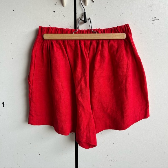 Colorblock Red and Pink Women's Shirt and Shorts Set - Picture 8 of 11